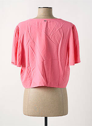 Chemisier tissage popeline manches courtes rose TOMMY HILFIGER femme