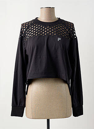 Sweat-shirt stretch manches longues noir FILA femme