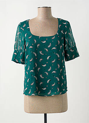 Blouse légère et transparente manches courtes vert I.CODE (By IKKS) femme