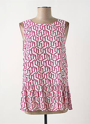 Blouse imprimé fantaisie sans manche rose TOMMY HILFIGER femme