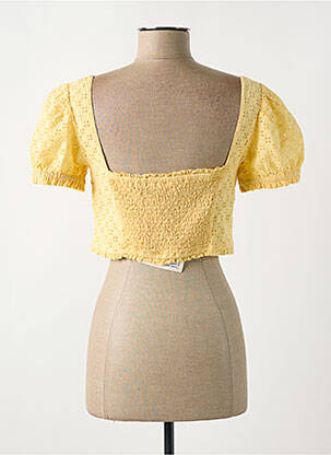 Top col carré manches 3/4 jaune PEPE JEANS femme