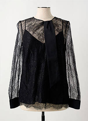 Top coupe fluide manches longues noir PAULE KA femme