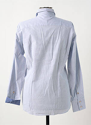 Chemisier coupe cintrée manches longues bleu COTON DOUX femme