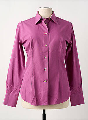 Chemisier coupe cintrée manches longues violet COTON DOUX femme