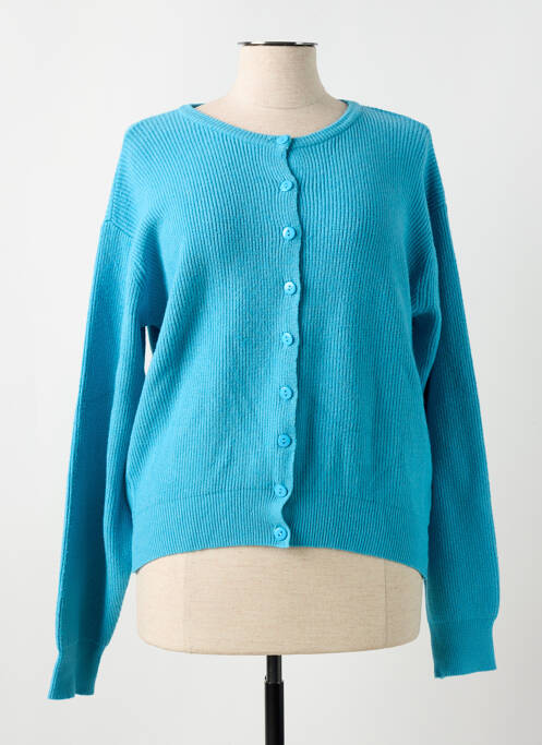 Gilet manches longues bleu REAL CASHMERE pour femme