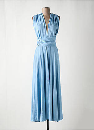 Robe longue coupe fluide fines bretelles bleu RALPH LAUREN femme
