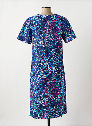 Robe mi-longue imprimé fantaisie manches courtes bleu DAMART femme