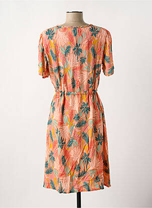 Robe mi-longue imprimé fantaisie manches courtes orange DAMART femme