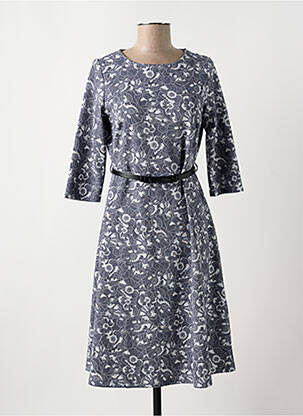 Robe mi-longue coupe évasée manches 3/4 gris DAMART femme