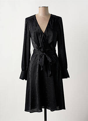 Robe mi-longue imprimé fantaisie manches longues noir TOMMY HILFIGER femme