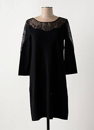Robe mi-longue manches longues manches longues noir DEVERNOIS femme