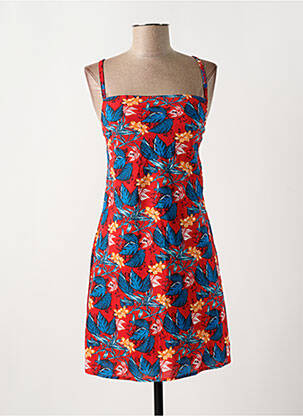 Robe courte coupe cintrée fines bretelles rouge TOMMY HILFIGER femme
