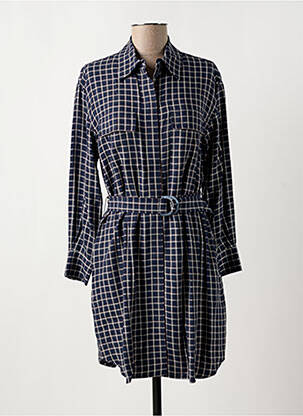 Robe mi-longue imprimé fantaisie manches longues bleu COMPTOIR DES COTONNIERS femme