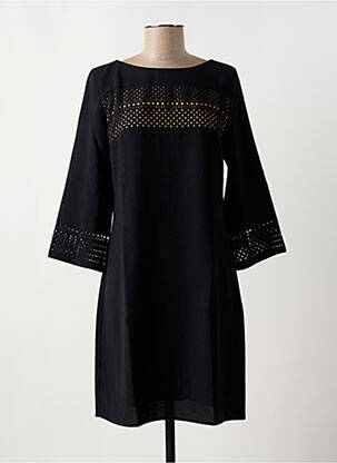 Robe mi-longue manches longues manches longues noir DEVERNOIS femme