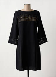 Robe mi-longue manches longues manches longues noir DEVERNOIS femme