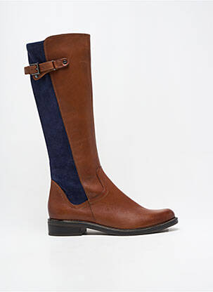 Bottes matière lisse talon plat jusqu'à 3cm marron CAPRICE femme
