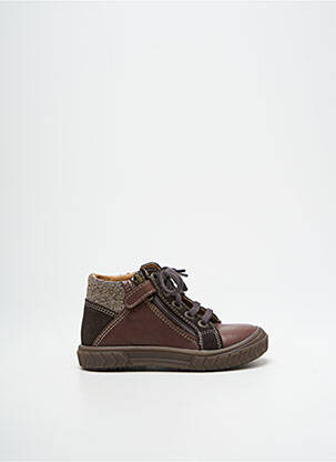 Bottines/boots tissage satiné bout rond marron BOPY garcon