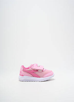 Baskets fermeture scratch bout rond rose DIADORA fille
