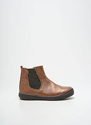 Bottines/boots matière lisse bout rond marron BOPY fille