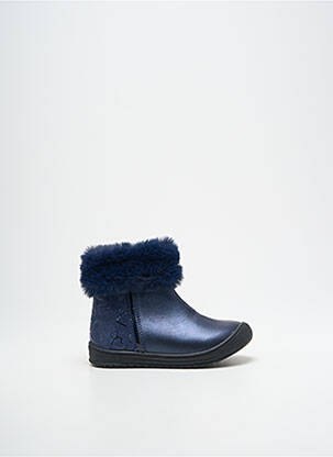 Bottines/boots matière lisse bout rond bleu BOPY fille