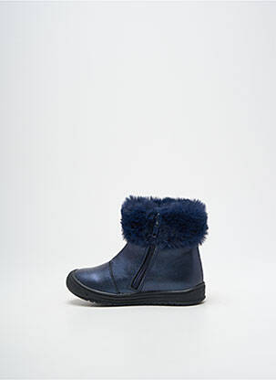 Bottines/boots matière lisse bout rond bleu BOPY fille