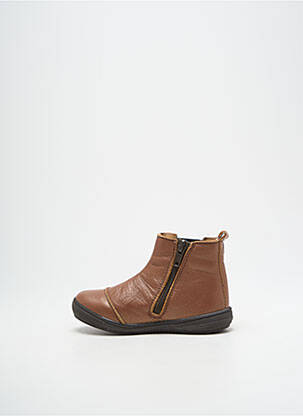 Bottines/boots matière lisse bout rond marron BOPY fille