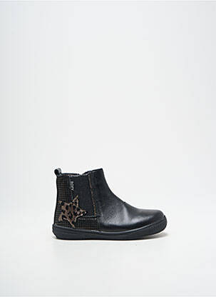Bottines/boots matière lisse bout rond noir BOPY fille