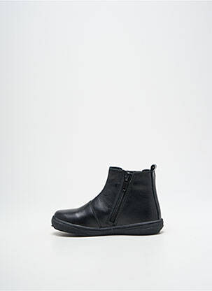 Bottines/boots matière lisse bout rond noir BOPY fille