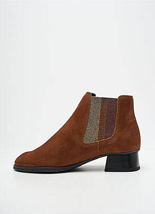 Bottines/boots tissage satiné talon plat jusqu'à 3cm marron HIRICA femme