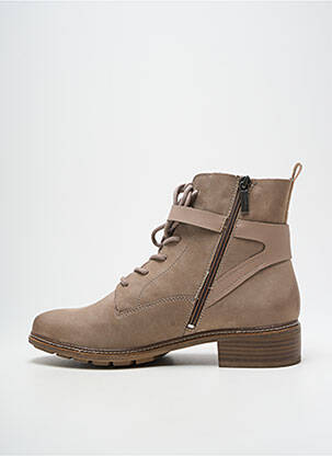 Bottines/boots fermeture zip et lacets talon plat jusqu'à 3cm beige TAMARIS femme
