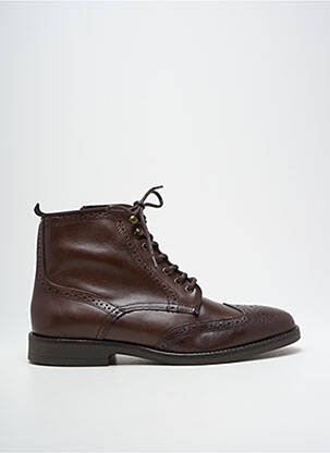 Bottines/boots matière lisse talon bas marron MEDELLIN homme