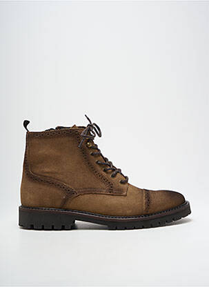 Bottines/boots fermeture zip et lacets talon bas marron MEDELLIN homme