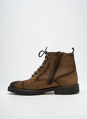 Bottines/boots fermeture zip et lacets talon bas marron MEDELLIN homme