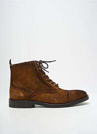 Bottines/boots fermeture zip et lacets talon bas marron MEDELLIN homme
