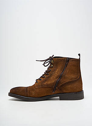 Bottines/boots fermeture zip et lacets talon bas marron MEDELLIN homme