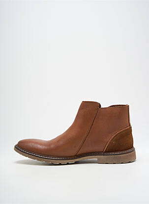 Bottines/boots fermeture zippée talon bas marron COTEMER homme