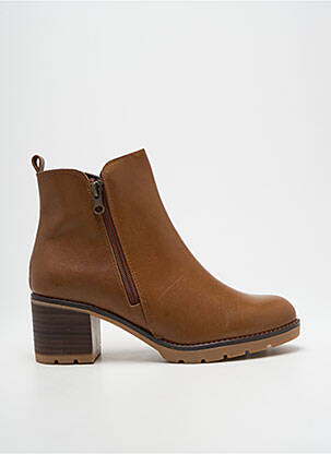 Bottines/boots matière lisse talon de 4 à 6cm marron JORDANA femme