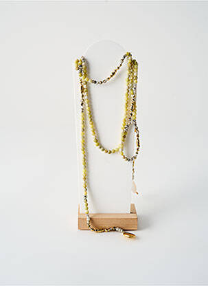 Sautoir ornement perles jaune ROSA PALMA femme