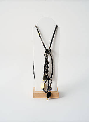 Collier ornement perles noir ROSA PALMA femme