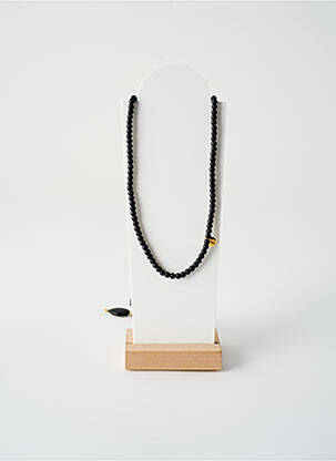 Collier ornement perles noir ROSA PALMA femme