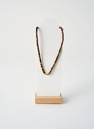 Collier ornement perles marron ROSA PALMA femme