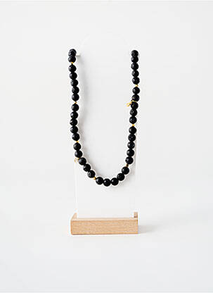 Collier ornement pierre noir ROSA PALMA femme