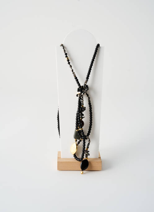 Collier ornement perles noir ROSA PALMA femme
