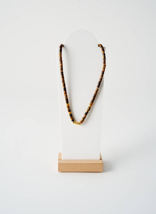Collier ornement perles marron ROSA PALMA femme