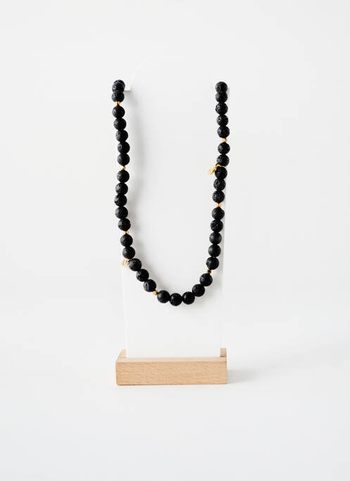 Collier ornement pierre noir ROSA PALMA femme