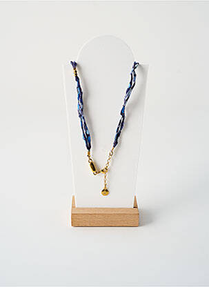 Collier fermeture fermoir mousqueton bleu BY GARANCE femme