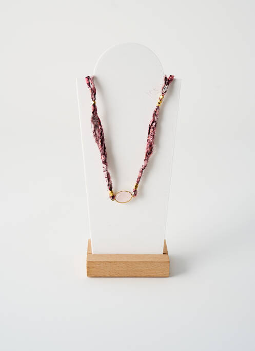 Collier fermeture fermoir mousqueton rose BY GARANCE femme