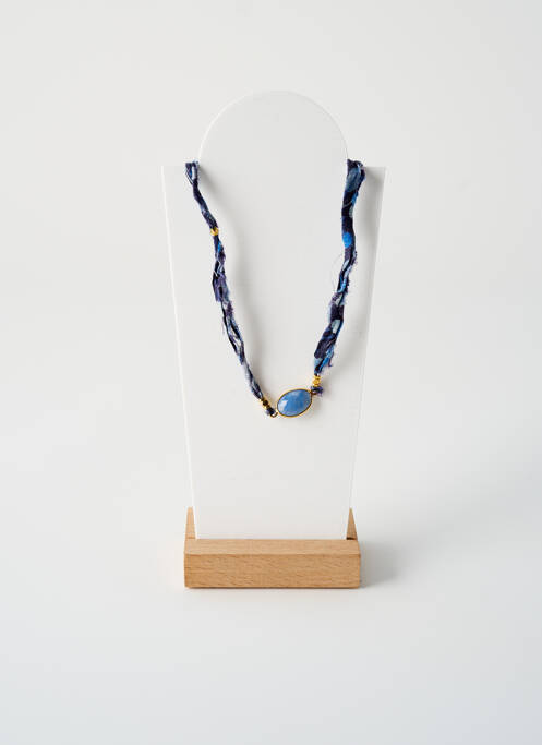 Collier fermeture fermoir mousqueton bleu BY GARANCE femme