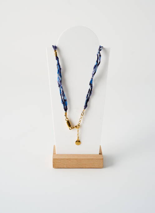 Collier fermeture fermoir mousqueton bleu BY GARANCE femme