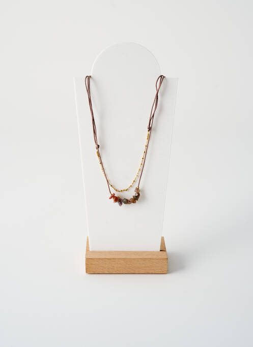 Collier ornement perles marron BY GARANCE femme